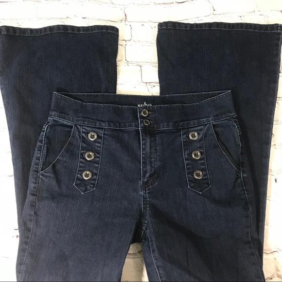 New York & Company Denim - SOHO NY&Co vintage button dark wash flare jeans